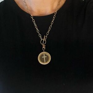 Gold Origami Owl Locket with Toggle Chain